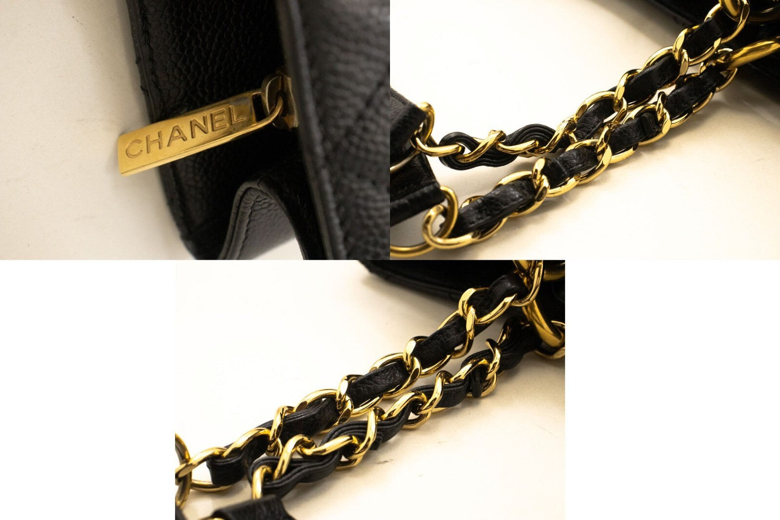 Chanel Grand Shopping Tote Quilted Caviar Black Calfskin Tote Bag Bag (Pre-Owned)
