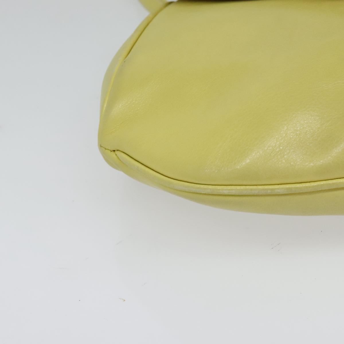 Celine Vintage Leather Yellow Leather Shoulder Bag Bag (Pre-Owned)