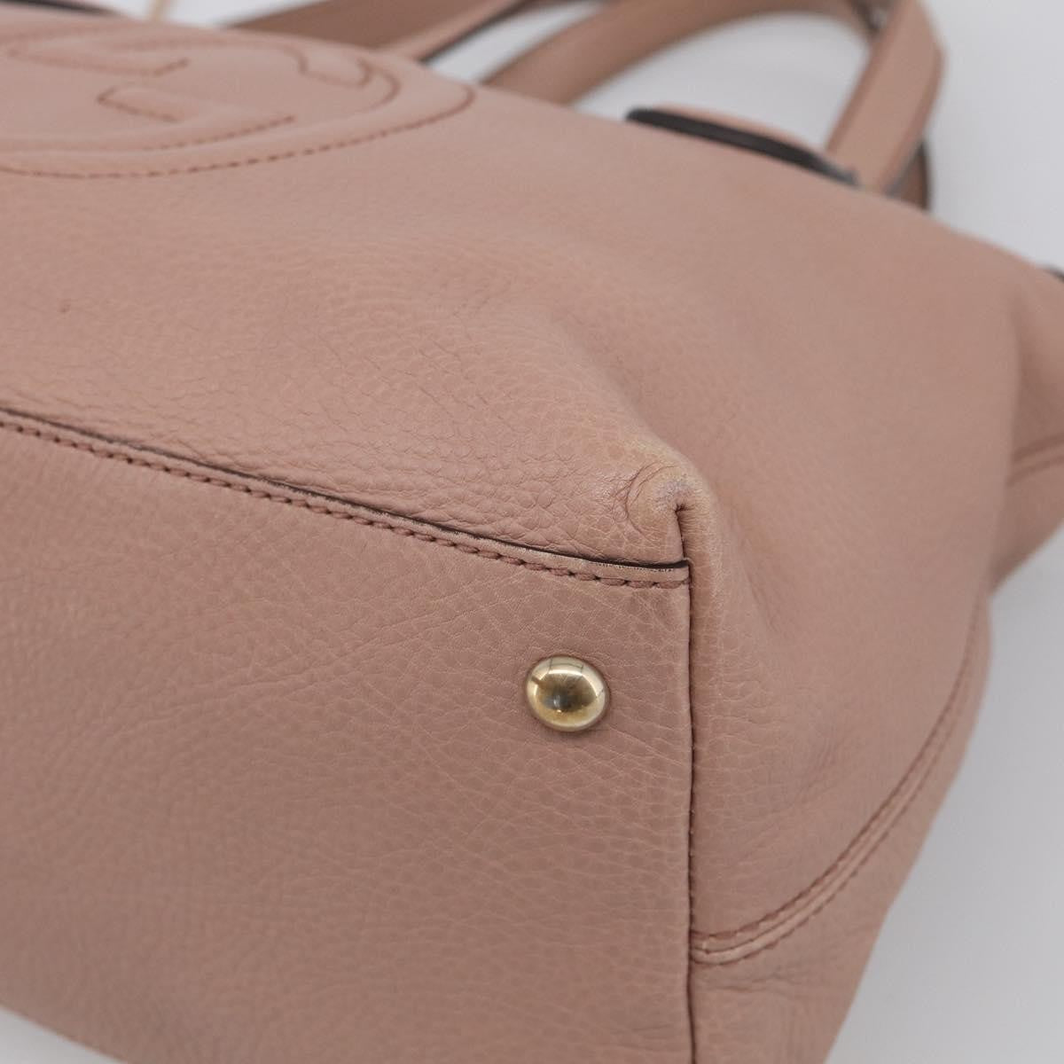 Gucci Soho Convertible Soft Top Handle Leather Pink Leather Handbag (Pre-Owned)