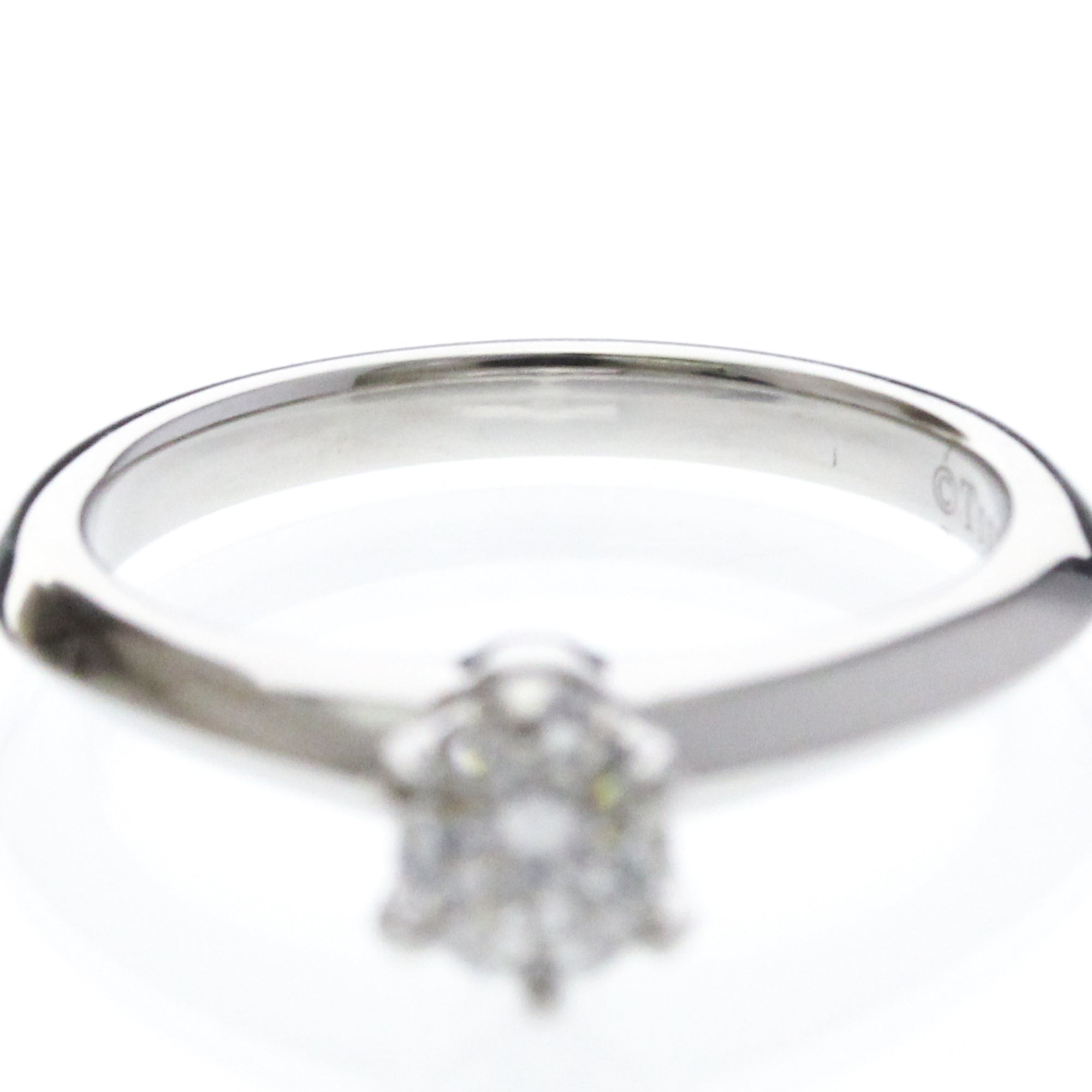 Tiffany & Co. Tiffany Setting Solitaire Platinum With Rbc Diamond Silver Platinum Ring Jewelry (Pre-Owned)