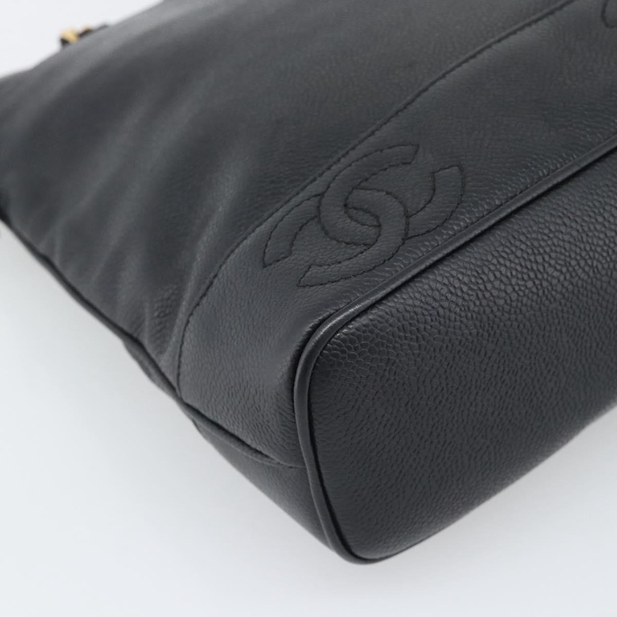 Chanel Triple Cc Chain Shoulder Caviar Leather Black Leather Shoulder Bag Bag (Pre-Owned)