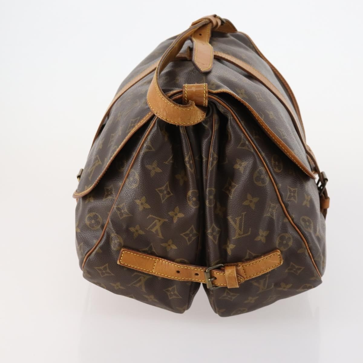 Louis Vuitton Saumur Monogram Canvas Brown Canvas Shoulder Bag Bag (Pre-Owned)