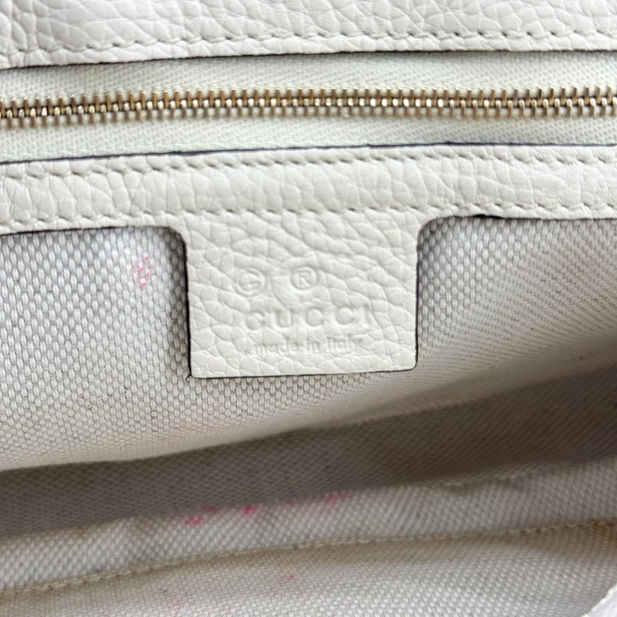 Gucci Soho Chain Leather Beige Leather Shoulder Bag Bag (Pre-Owned)