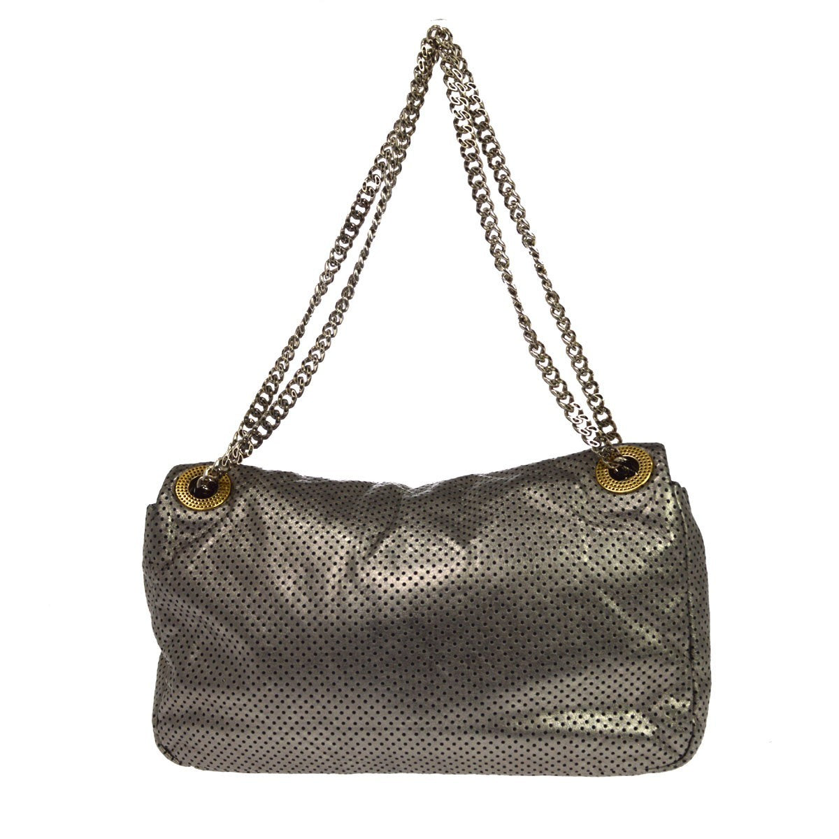 Chanel Drill Flap Perforated Leather Metallic Leather Handbag (Pre-Owned)