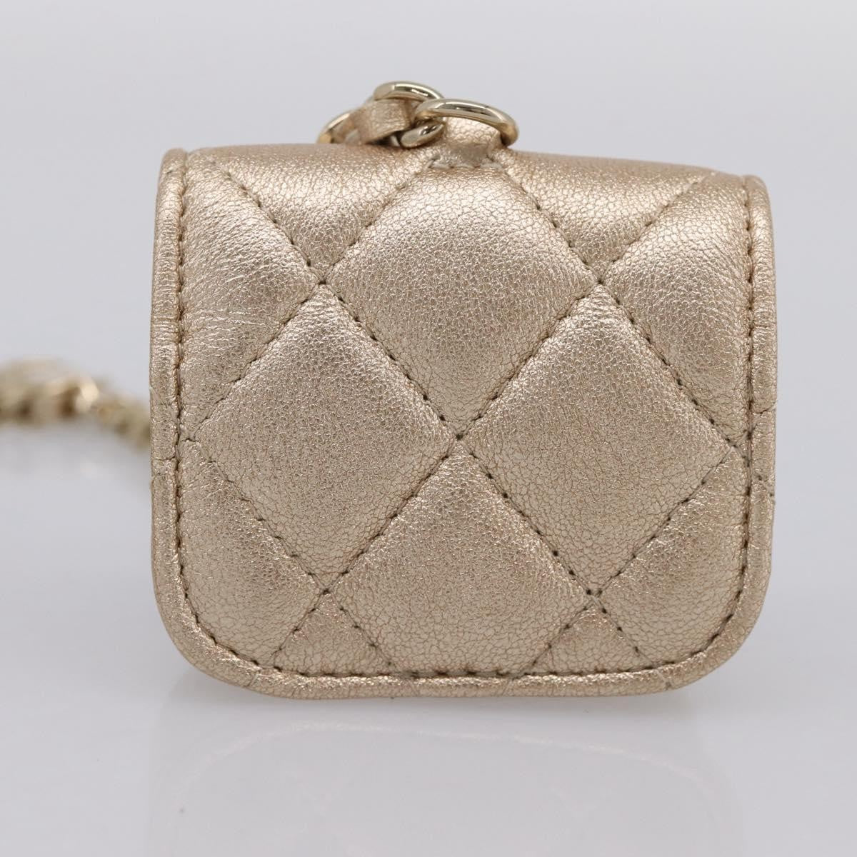 Chanel Pearl Crown Cc Multi Pouches Wristlet Quilted Lambskin Gold Leather Clutche & Pouche Bag (Pre-Owned)