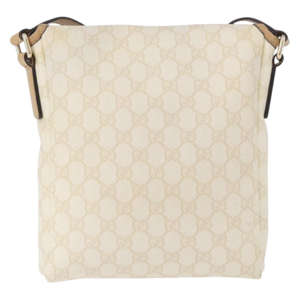 Gucci Flap Messenger Gg Coated Canvas Beige Canvas Shoulder Bag Bag (Pre-Owned)