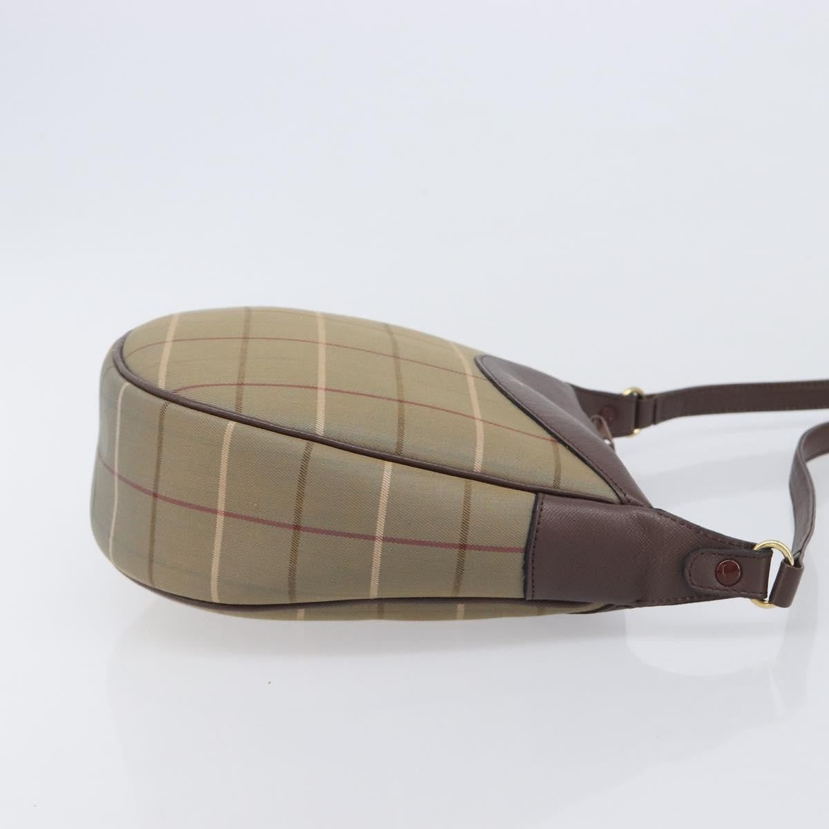 Burberry Nova Check Shoulder Bag Canvas Brown Canvas Shoulder Bag Bag (Pre-Owned)