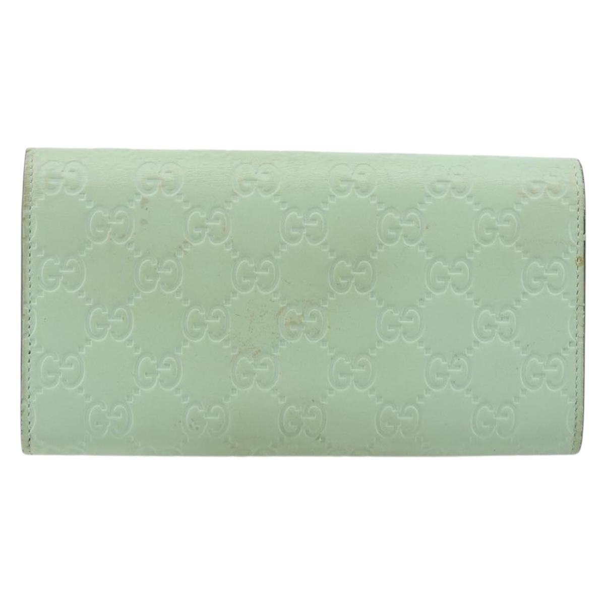 Gucci Guccissima Motif Gg Green Leather Wallets Accessory (Pre-Owned)