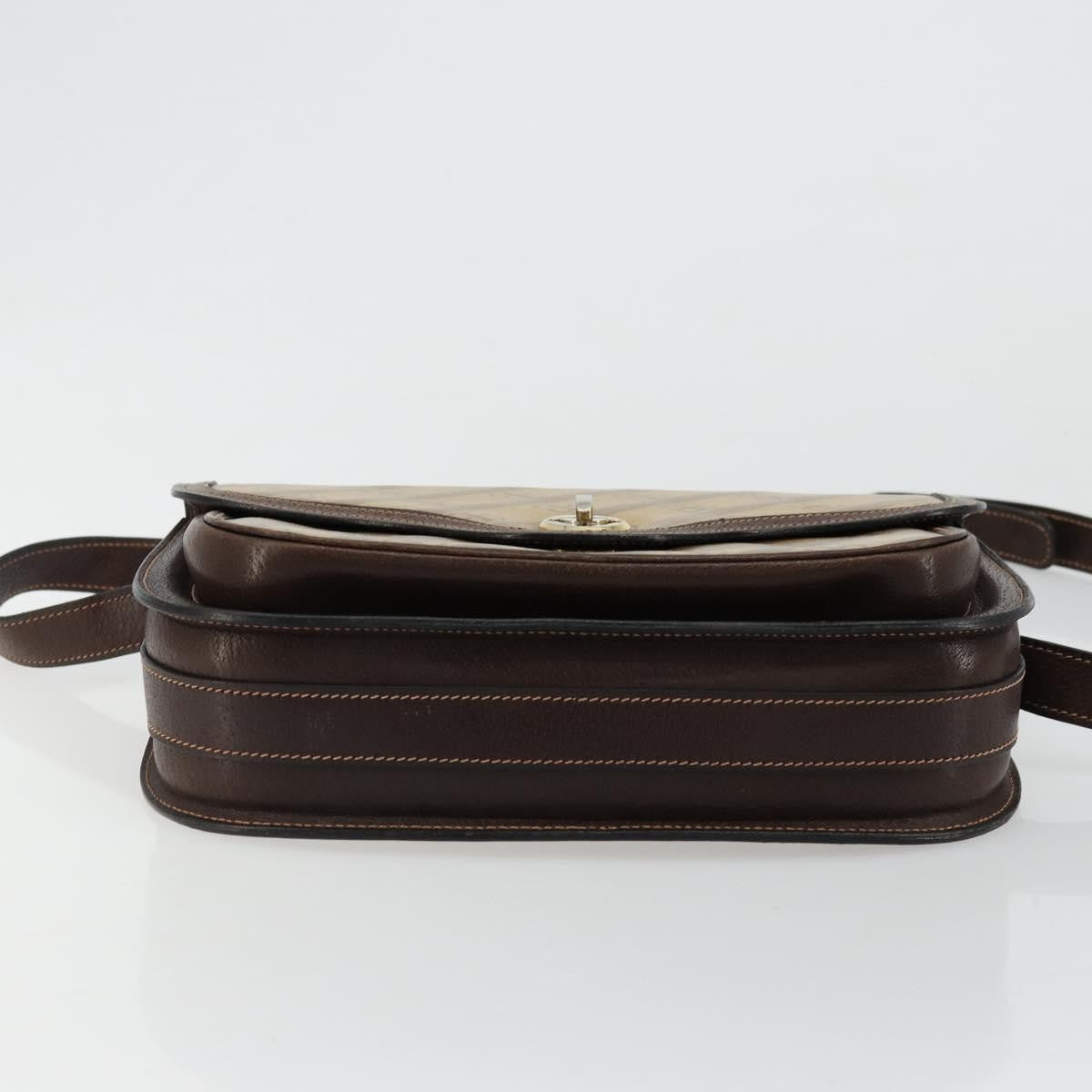 Balenciaga B. Shoulder Leather Beige Canvas Shoulder Bag Bag (Pre-Owned)