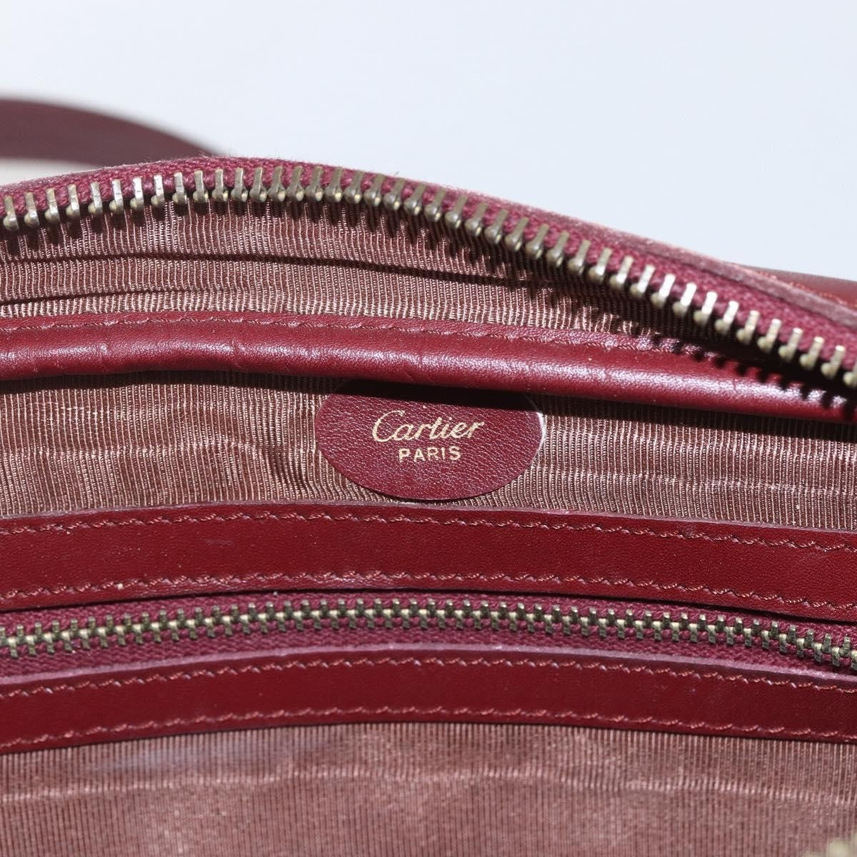 Cartier Must De Cartier Leather Burgundy Leather Shoulder Bag Bag (Pre-Owned)