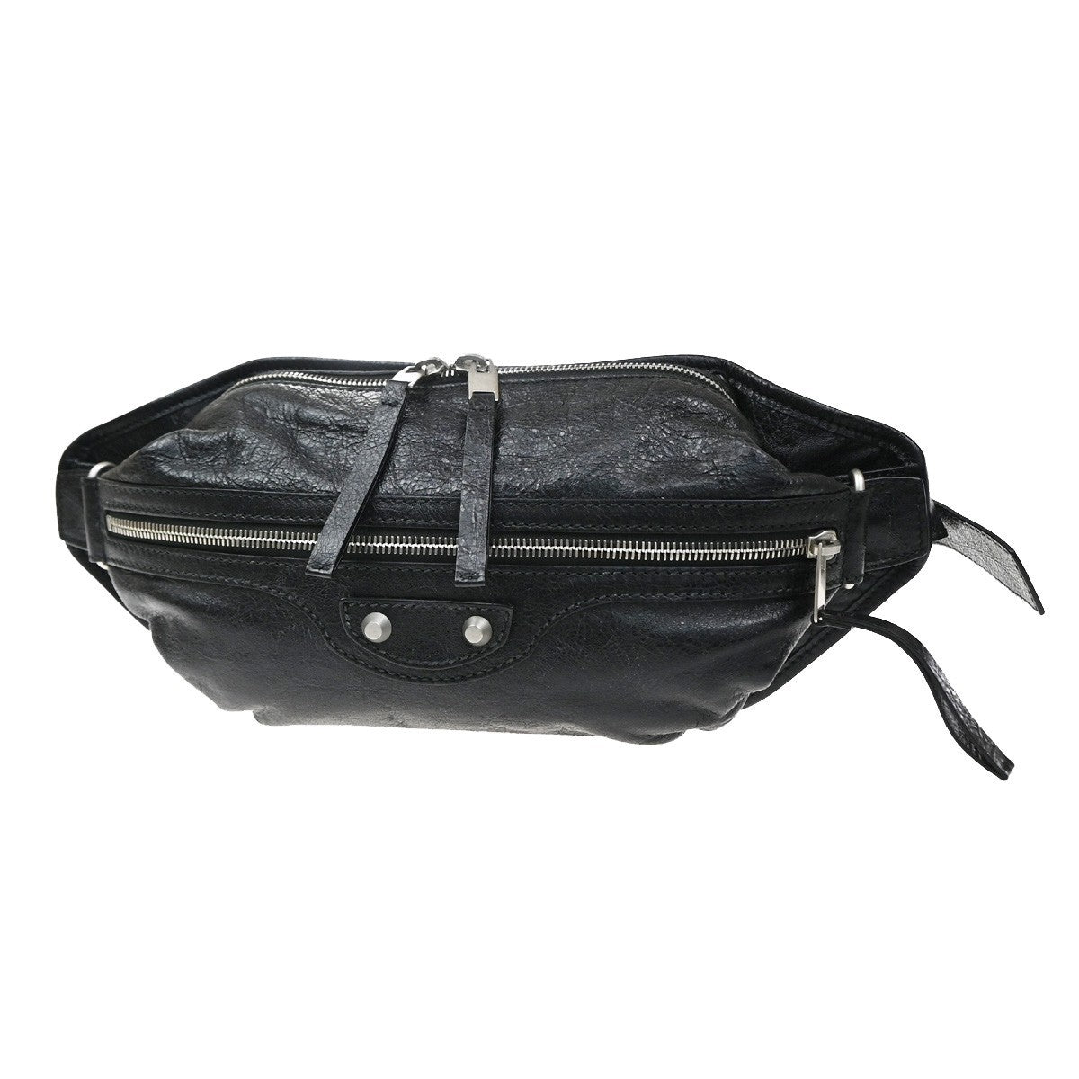 Balenciaga Neo Lift Classic Studs Waist Leather Black Leather Clutche & Pouche Bag (Pre-Owned)