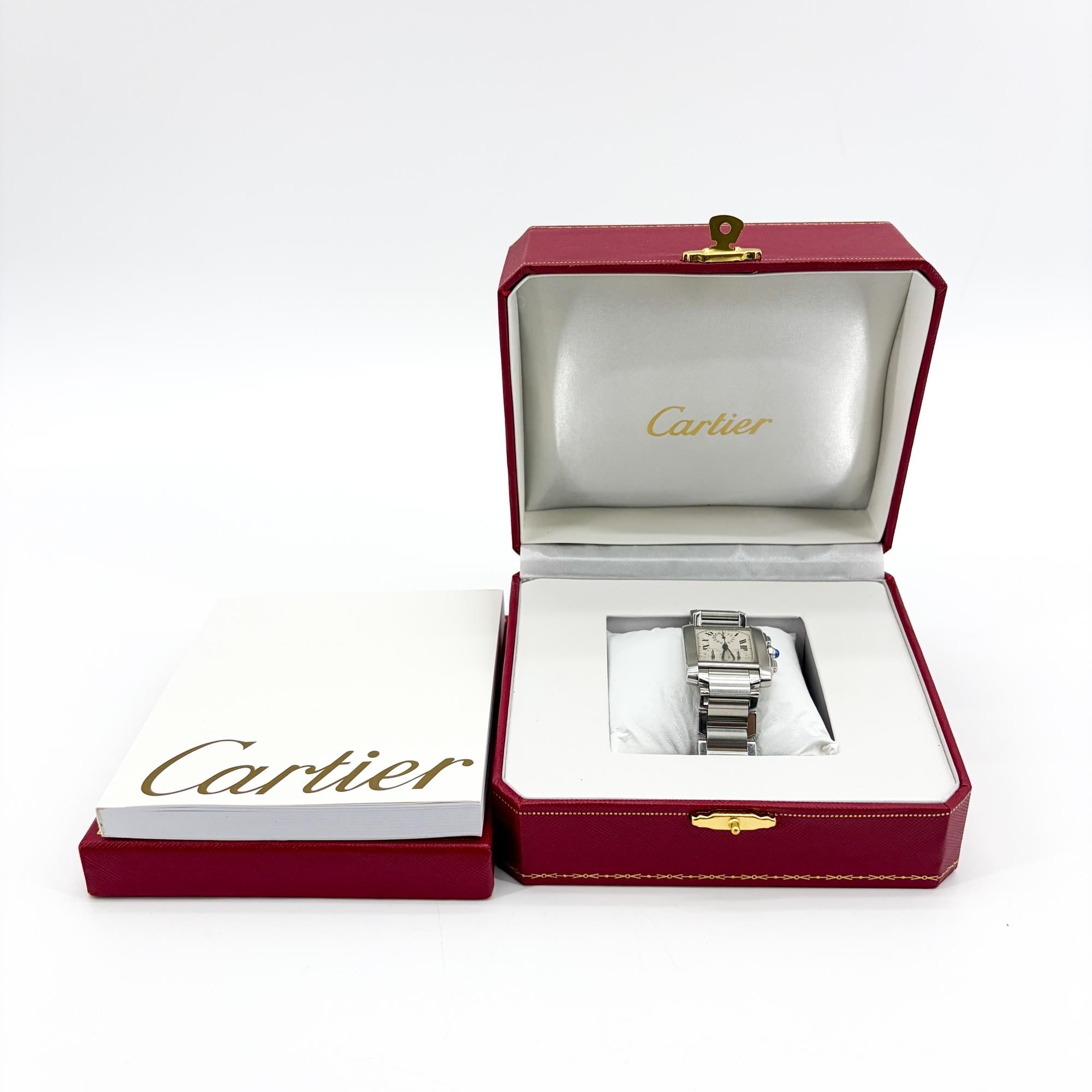 Cartier Tank Francaise Chronoflex Chronograph Quartz Stainless Steel Watch (Pre-Owned)