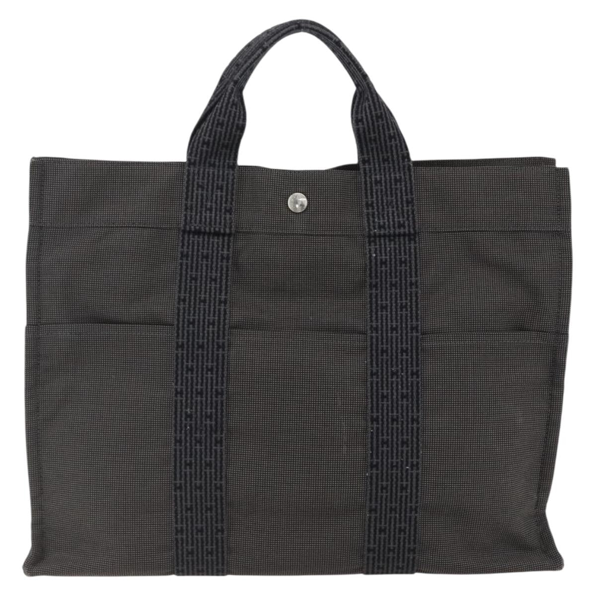 Hermes Fourre-Tout Herline Canvas Gray Canvas Tote Bag Bag (Pre-Owned)