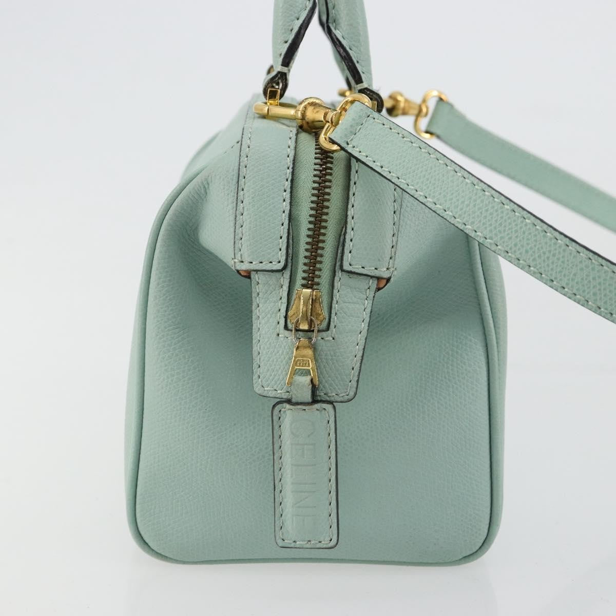 Celine Vintage Leather Blue Leather Handbag (Pre-Owned)