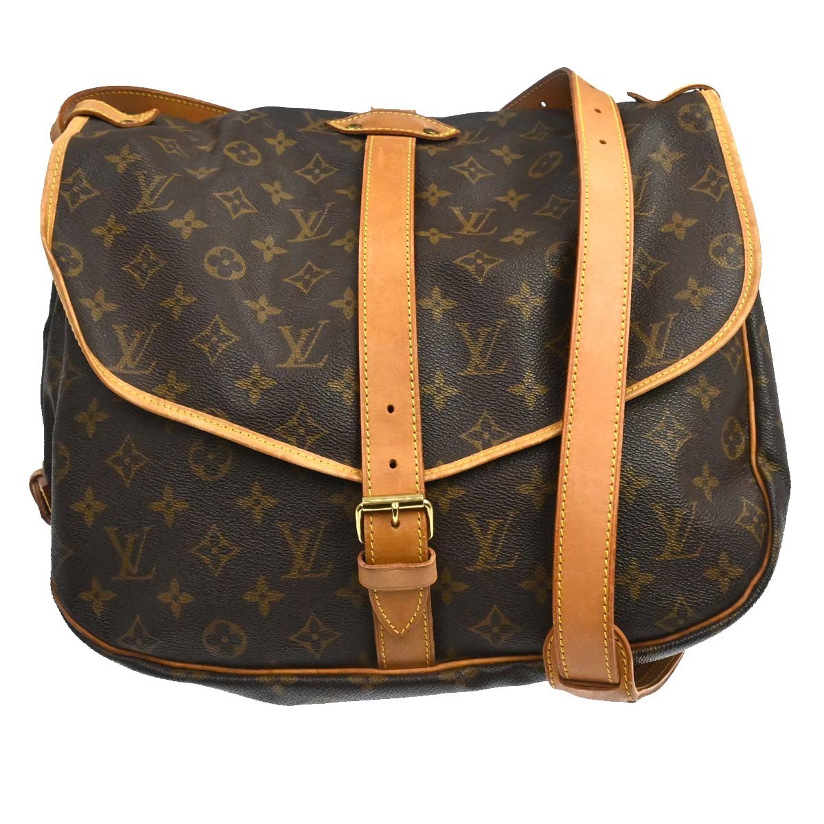 Louis Vuitton Saumur Monogram Canvas Brown Canvas Handbag (Pre-Owned)