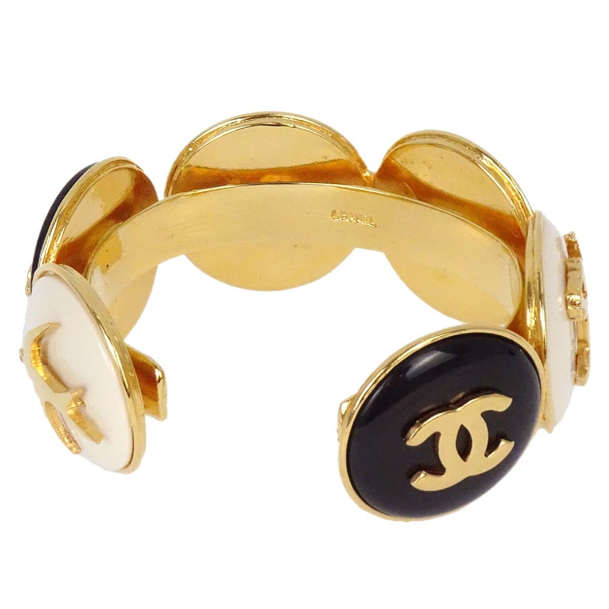 Chanel Vintage Bangle Gold-Plated Gold Gold_Plated Bracelet Jewelry (Pre-Owned)