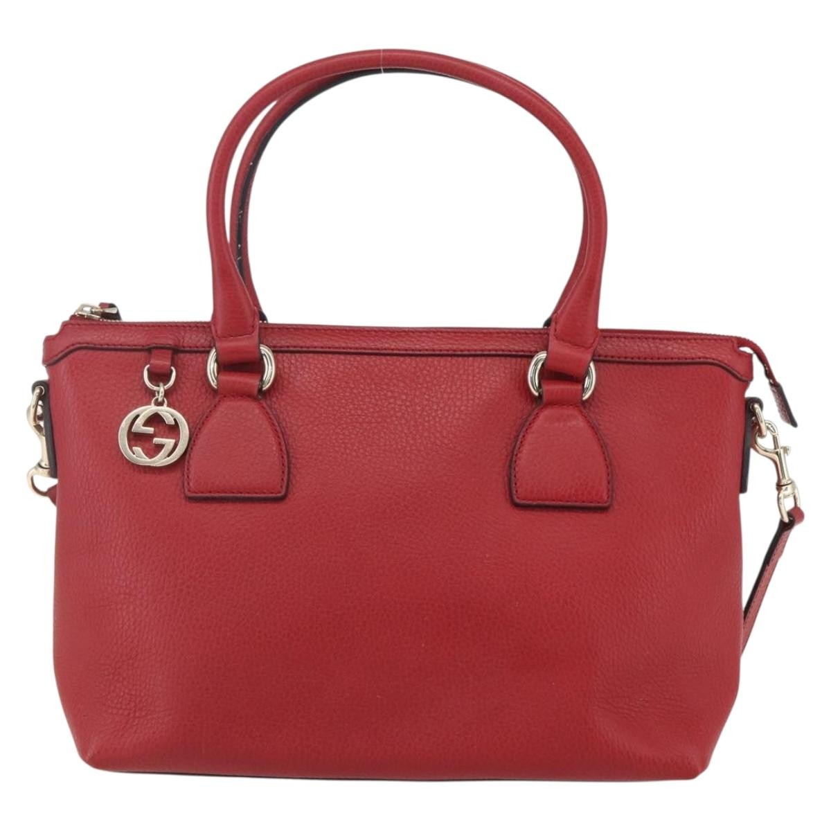 Gucci Vintage Soho Convertible Satchel Leather Red Leather Handbag (Pre-Owned)