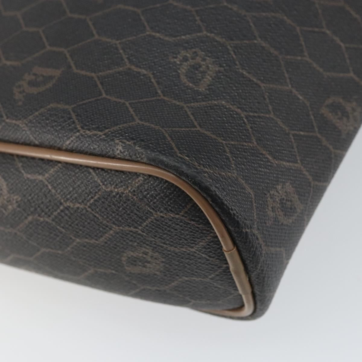 Christian Dior Vintage Honeycomb Zip Canvas And Leather Black Canvas Clutche & Pouche Bag (Pre-Owned)