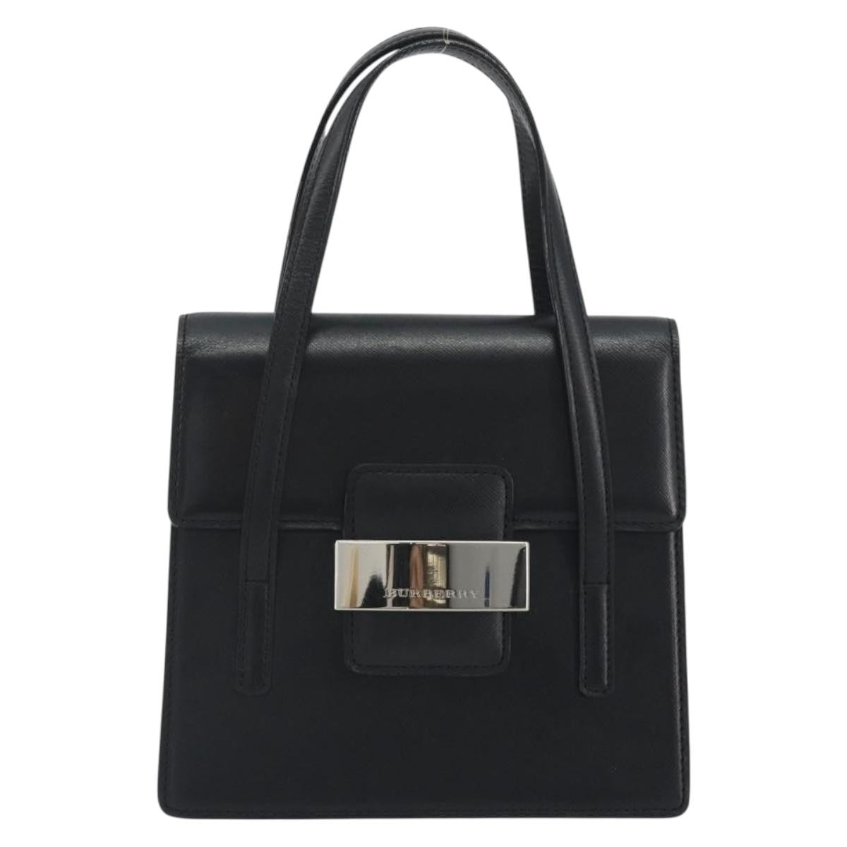 Burberry Vintage Leather Black Leather Handbag (Pre-Owned)
