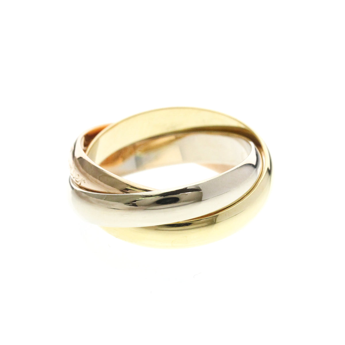 Cartier Trinity 18K Tricolor Gold Gold Gold Ring Jewelry (Pre-Owned)