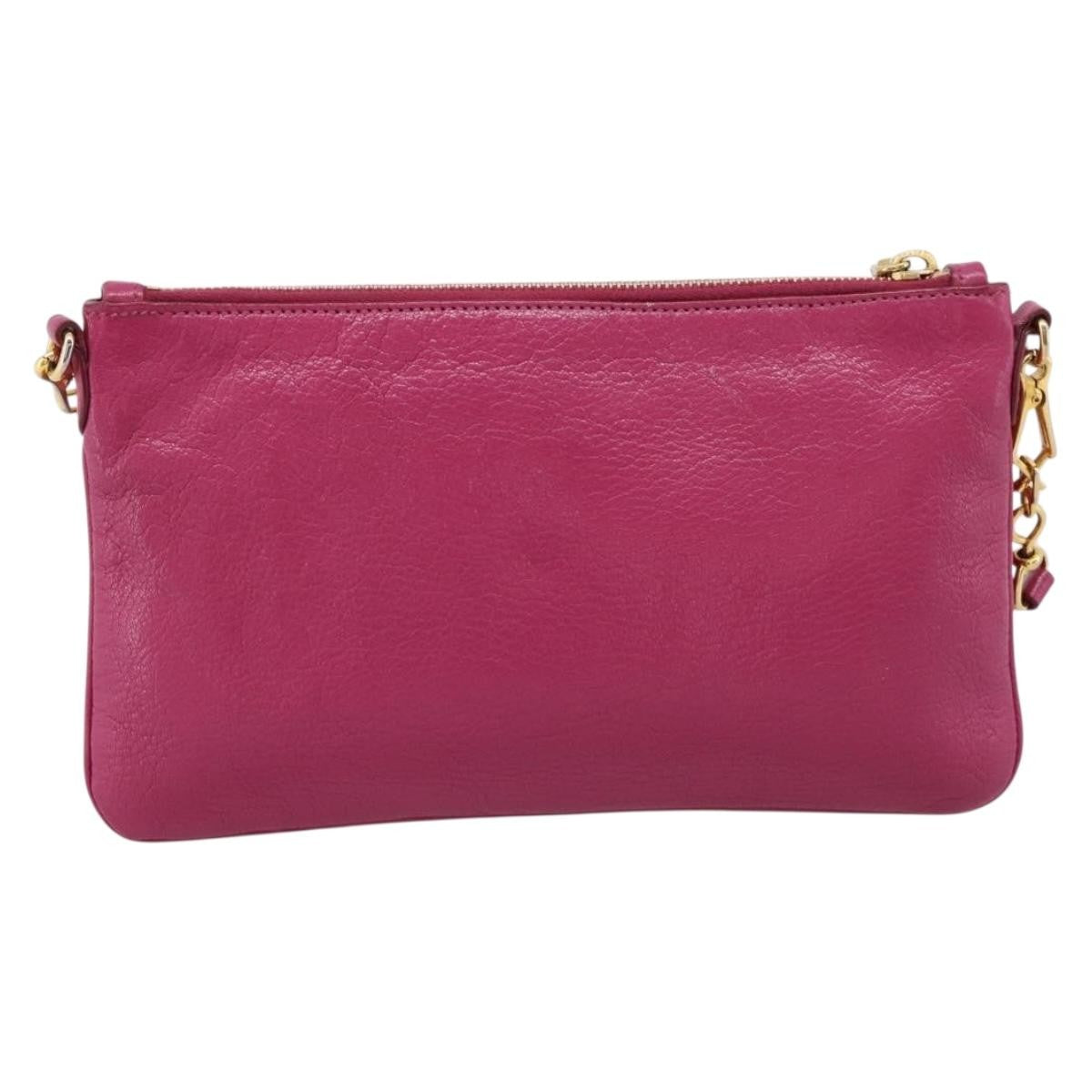 Miu Miu Madras Double Zip Leather Pink Leather Crossbody Bag Bag (Pre-Owned)