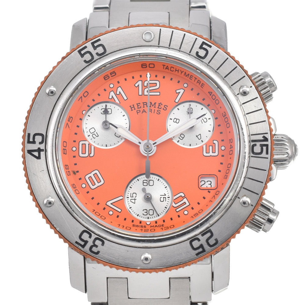 Hermes Clipper Diver Chronograph Quartz Stainless Steel And Rubber Watch (Pre-Owned)