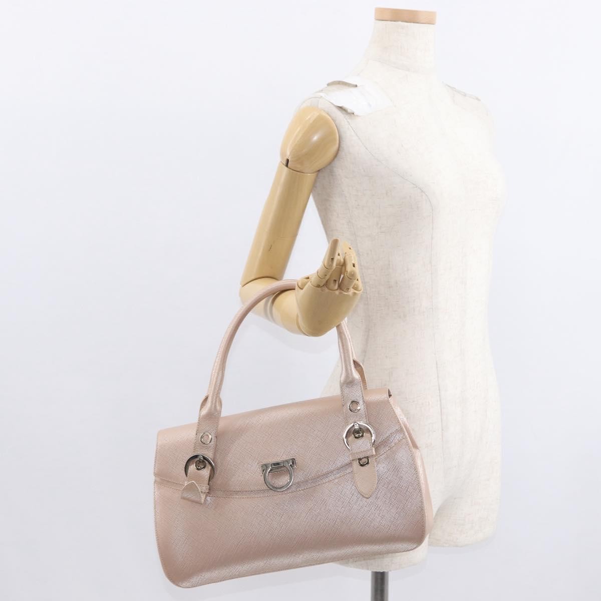 Salvatore Ferragamo Gancini Leather Pink Leather Shoulder Bag Bag (Pre-Owned)