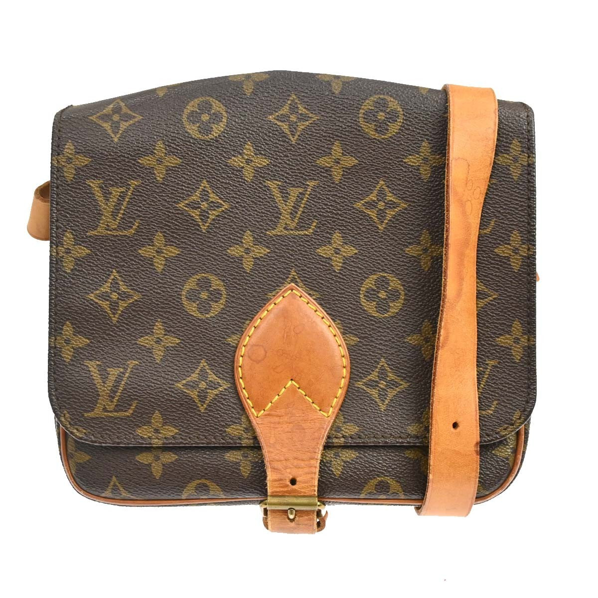 Louis Vuitton Cartouchiere Monogram Canvas Brown Canvas Handbag (Pre-Owned)