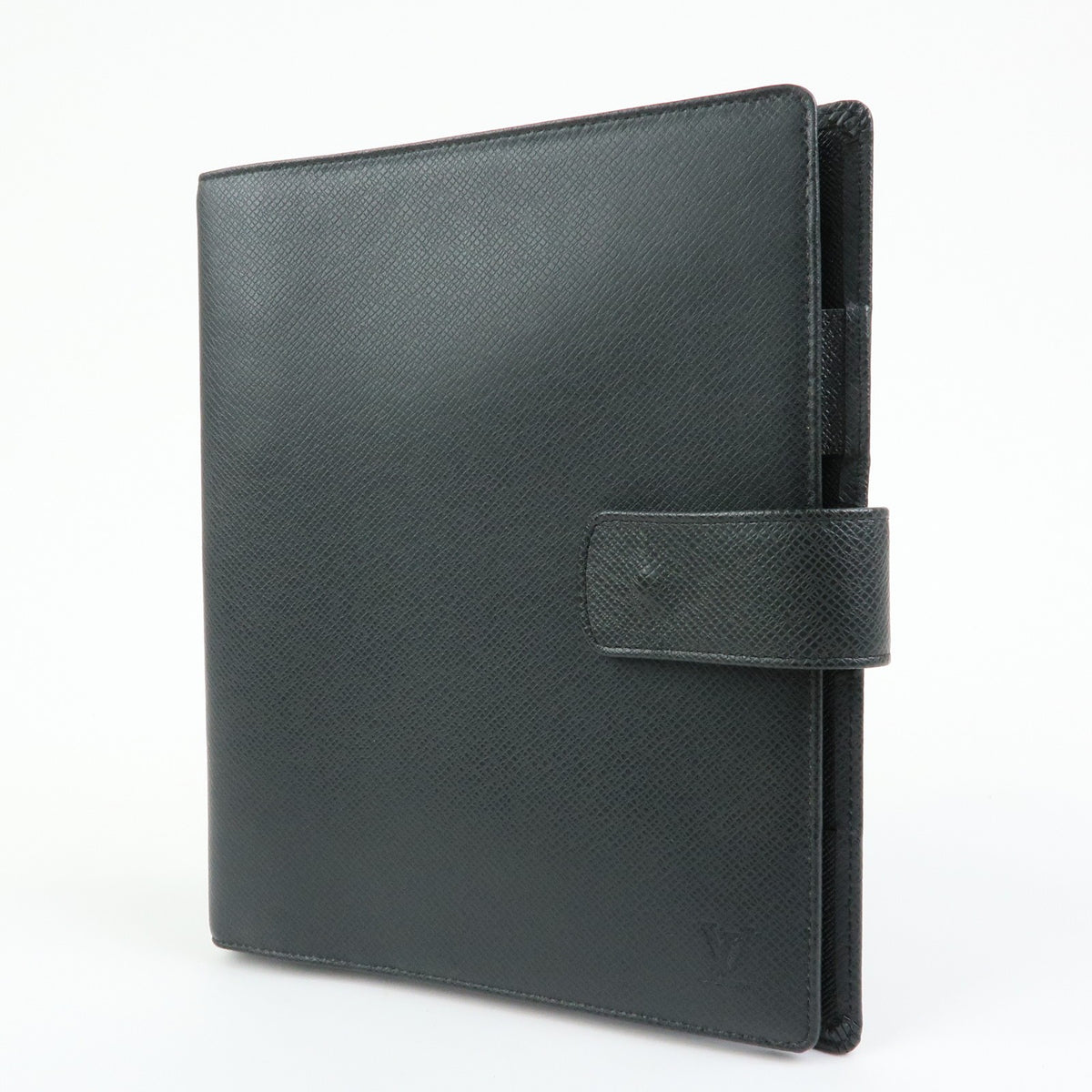 Louis Vuitton Ring Agenda Cover Taiga Leather Gray Leather Briefcase Bag (Pre-Owned)