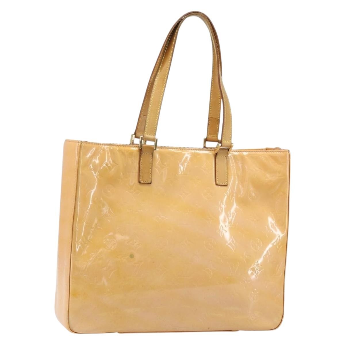 Louis Vuitton Columbus Monogram Vernis Beige Patent_Leather Tote Bag Bag (Pre-Owned)