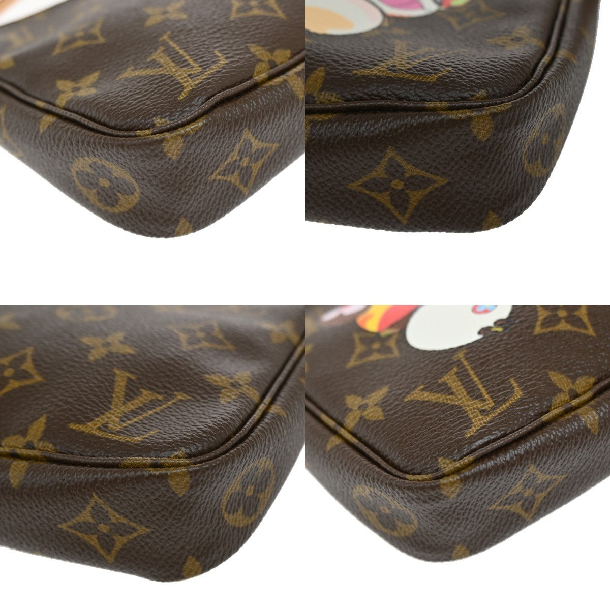 Louis Vuitton Pochette Accessoires Limited Edition Monogram Murakami Panda Brown Leather Clutche & Pouche Bag (Pre-Owned)