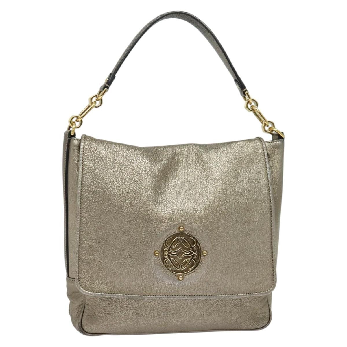 Loewe Anagram Leather Gold Leather Tote Bag Bag (Pre-Owned)