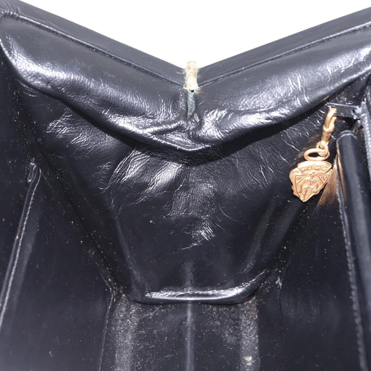 Gucci Vintage Leather Black Leather Tote Bag Bag (Pre-Owned)