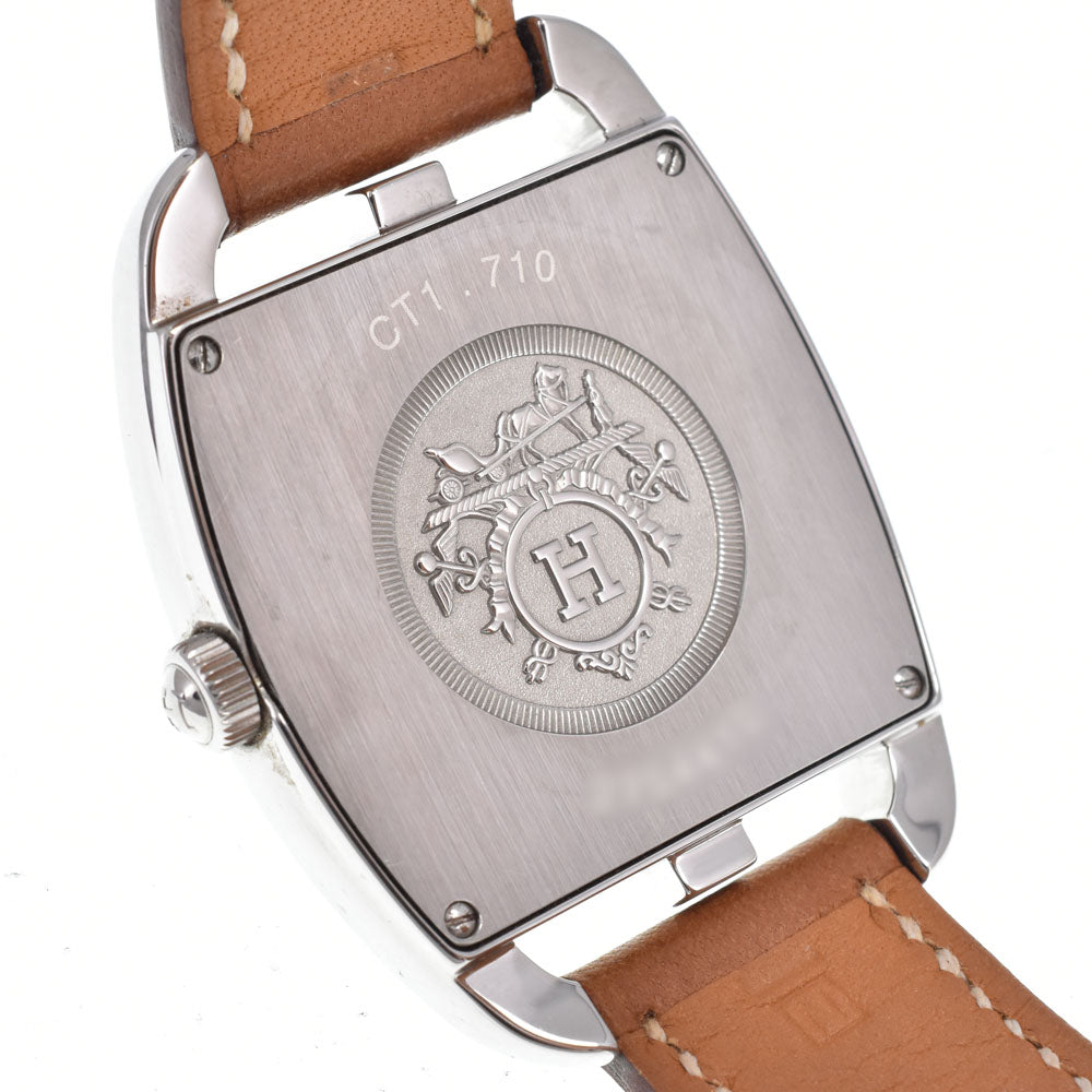 Hermes Cape Cod Quartz Stainless Steel And Leather Watch (Pre-Owned)
