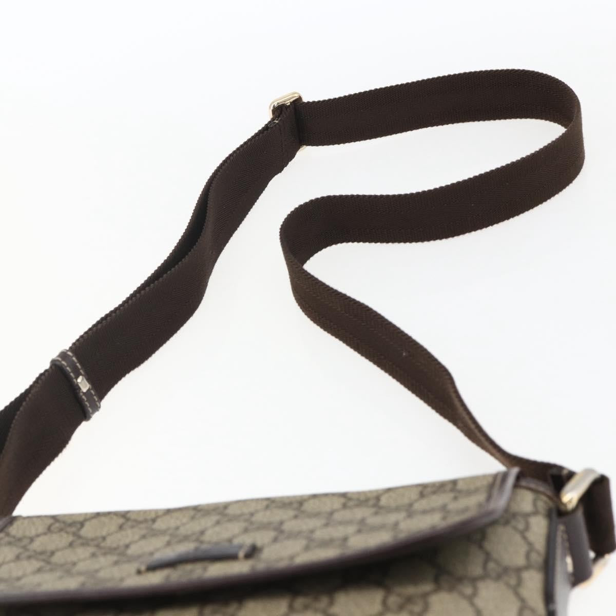 Gucci Flap Messenger Gg Coated Canvas Beige Canvas Shoulder Bag Bag (Pre-Owned)