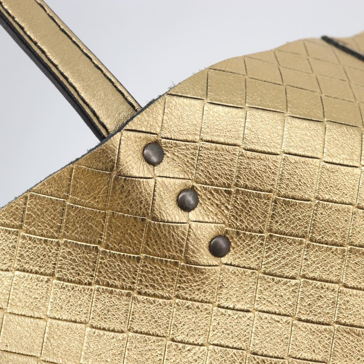 Bottega Veneta Intrecciomirage Leather Gold Leather Tote Bag Bag (Pre-Owned)