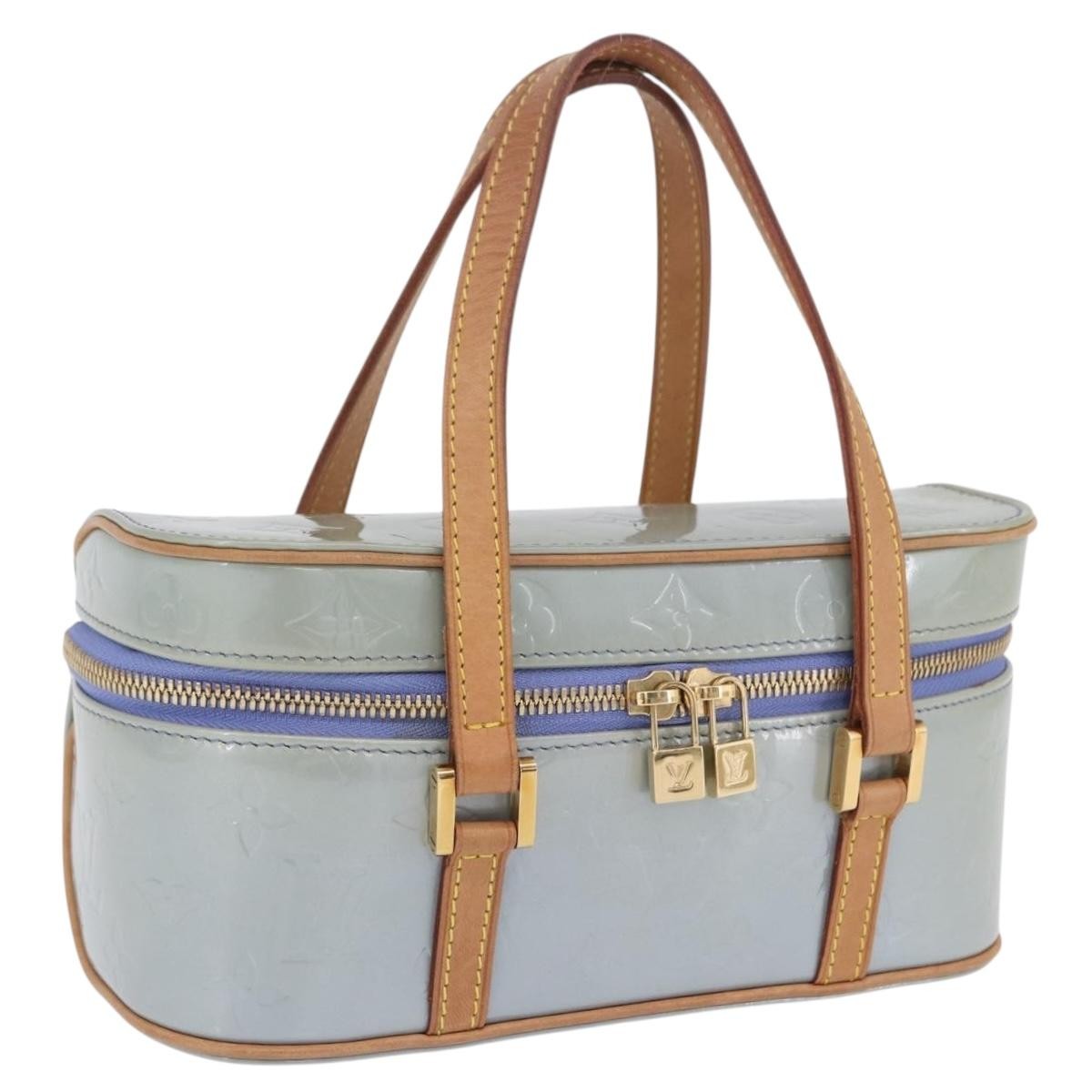 Louis Vuitton Sullivan Horizontal Monogram Vernis Blue Patent_Leather Handbag (Pre-Owned)