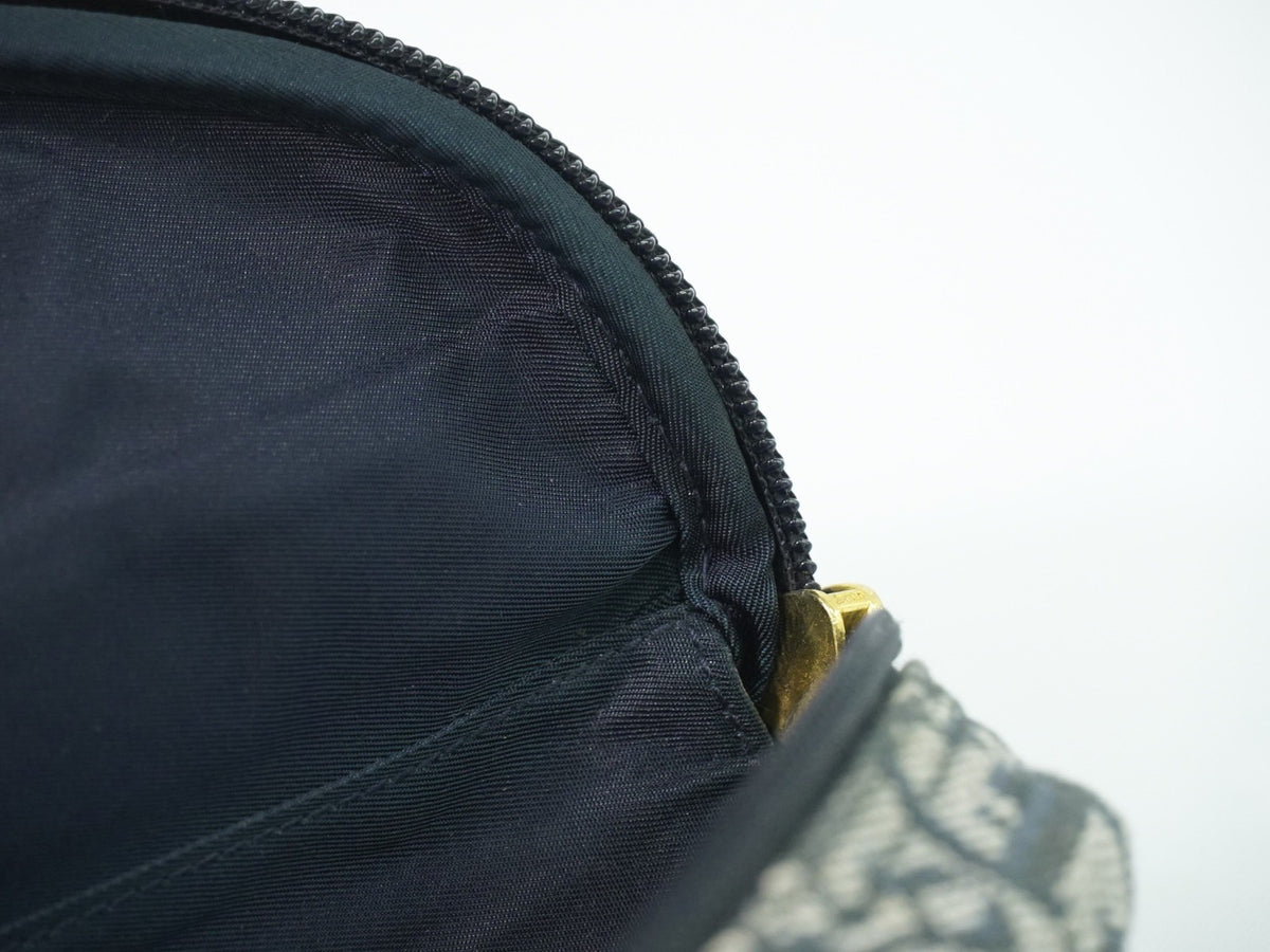 Christian Dior Saddle Zip Diorissimo Canvas Navy Canvas Clutche & Pouche Bag (Pre-Owned)