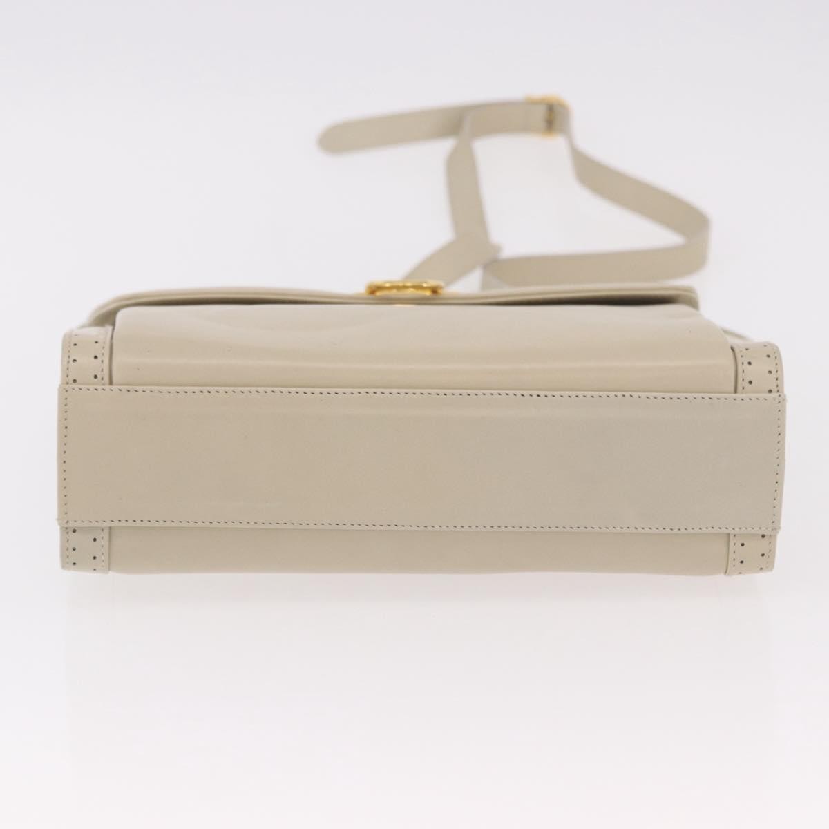 Salvatore Ferragamo Gancini Leather Beige Leather Shoulder Bag Bag (Pre-Owned)
