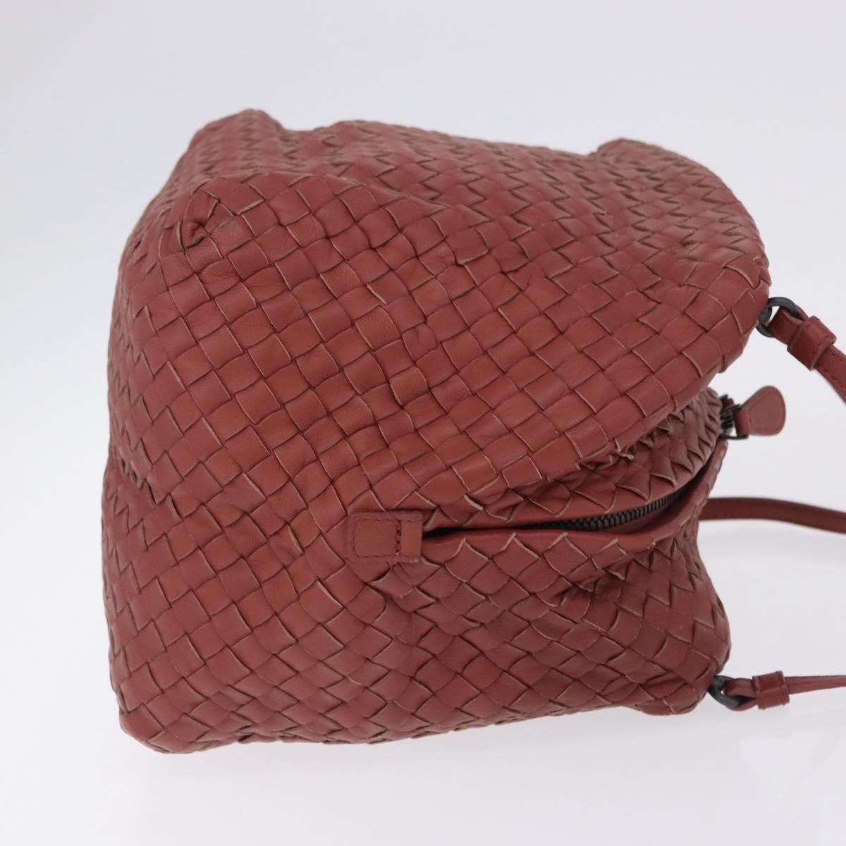 Bottega Veneta Zip Cube Messenger Intrecciato Nappa Brown Leather Shoulder Bag Bag (Pre-Owned)