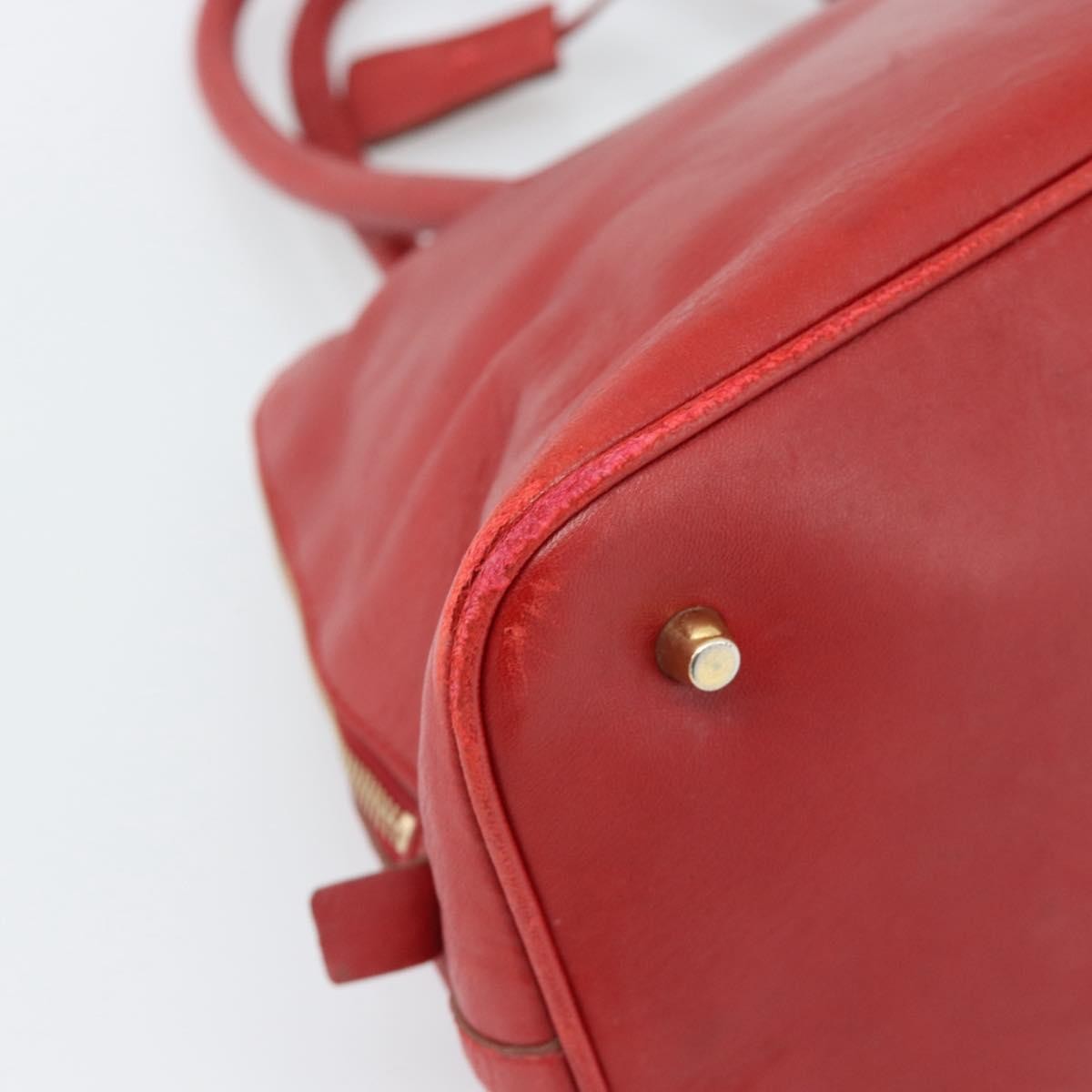 Prada Promenade Saffiano Leather Red Leather Handbag (Pre-Owned)
