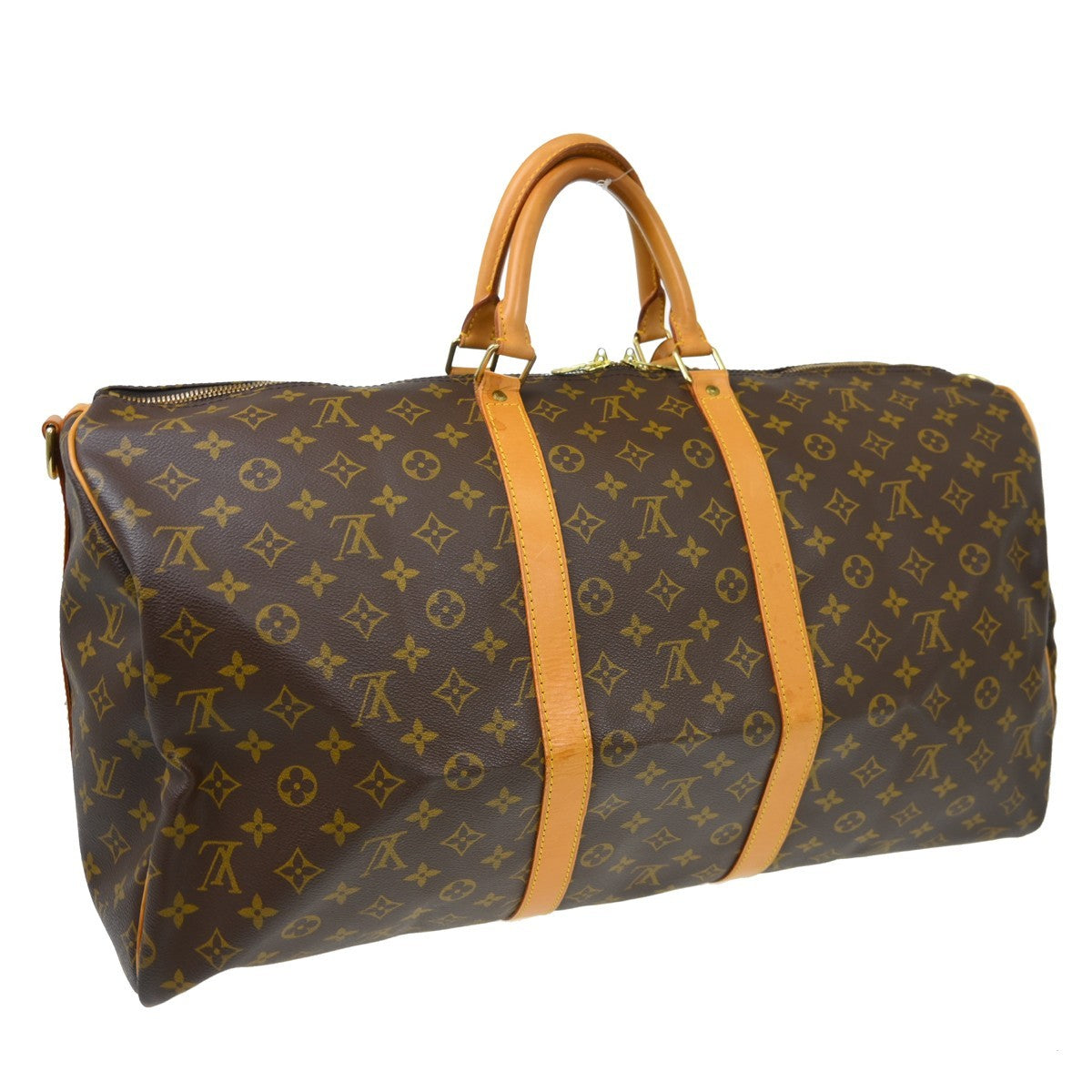 Louis Vuitton Keepall Bandouliere Monogram Canvas Brown Canvas Travel Bag Bag (Pre-Owned)