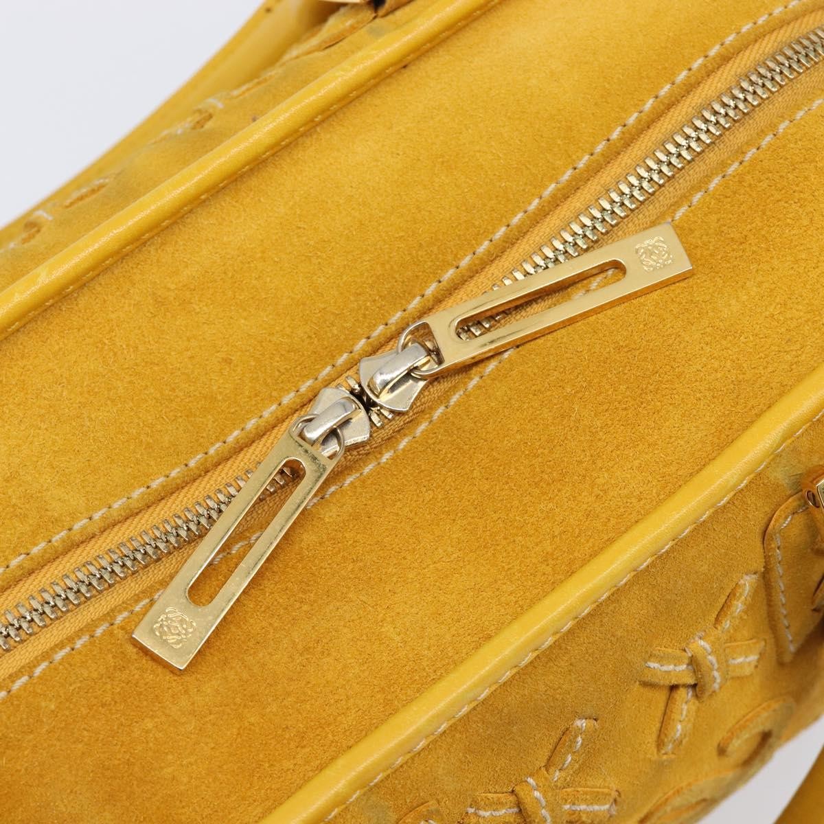 Loewe Amazona Suede Yellow Suede Handbag (Pre-Owned)