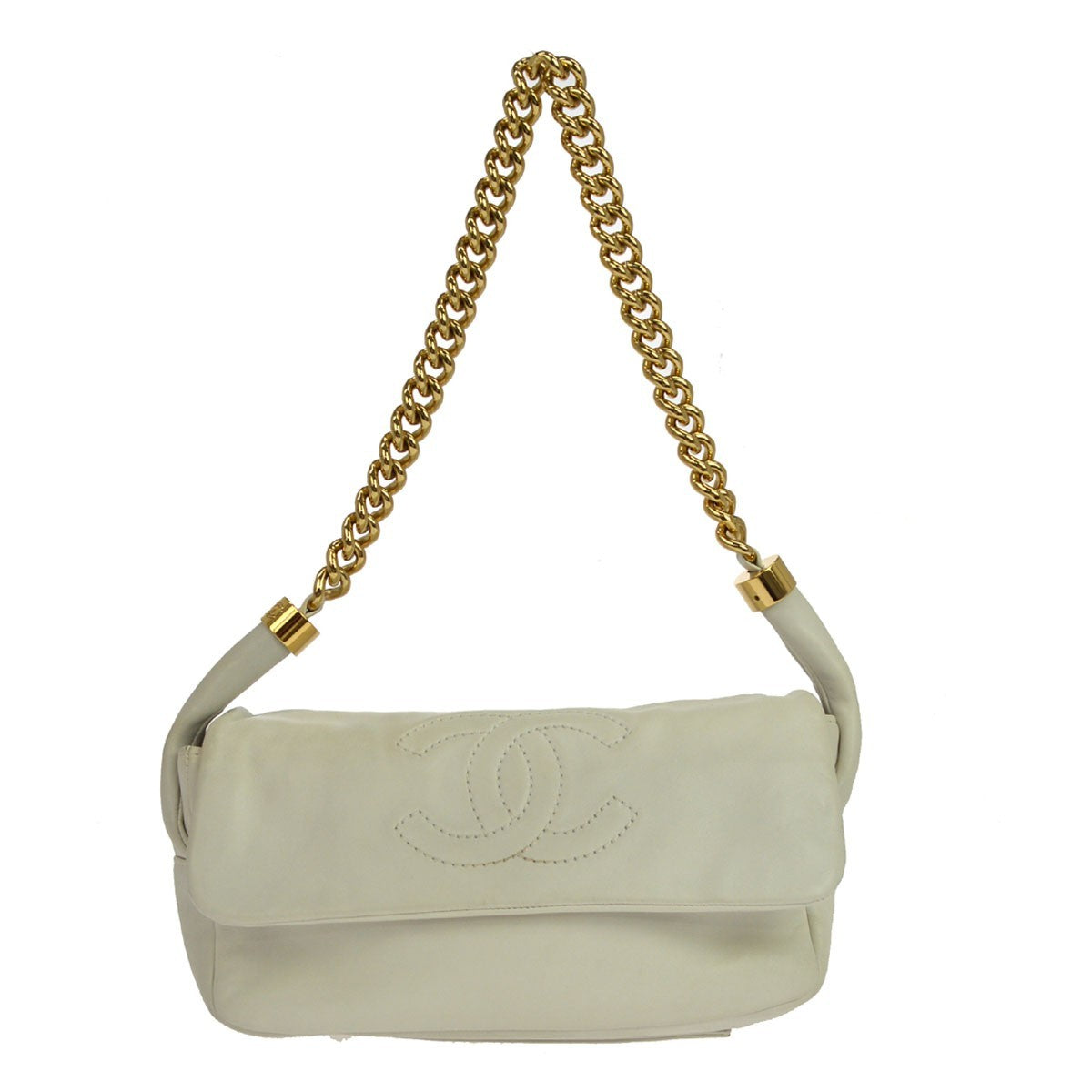 Chanel Rodeo Drive Lambskin White Leather Shoulder Bag Bag (Pre-Owned)