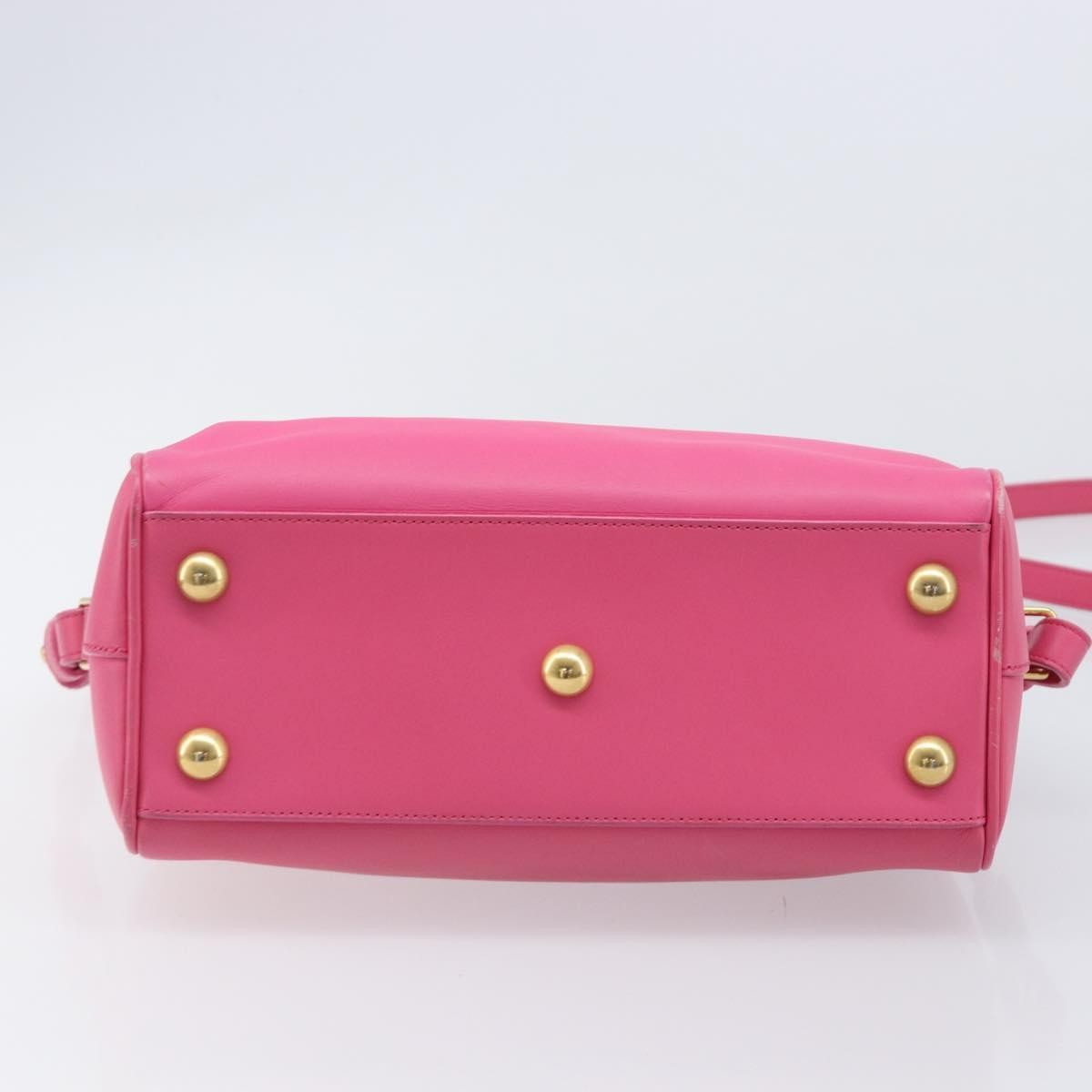 Saint Laurent Classic Duffle Leather Pink Leather Handbag (Pre-Owned)