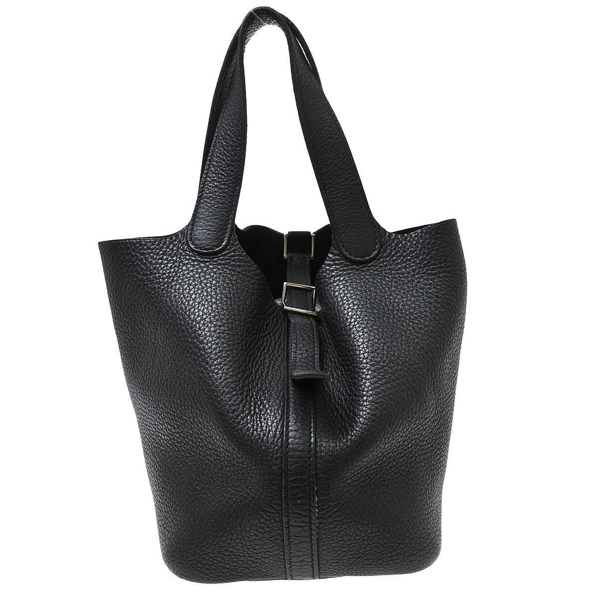 Hermes Picotin Clémence Black Leather Handbag (Pre-Owned)