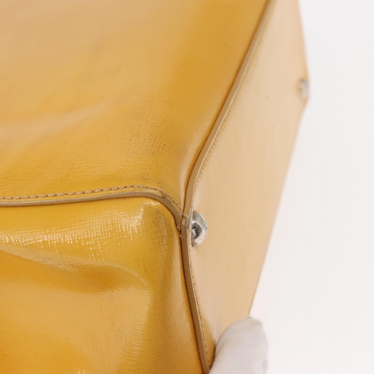 Fendi 2Jours Leather Yellow Leather Handbag (Pre-Owned)