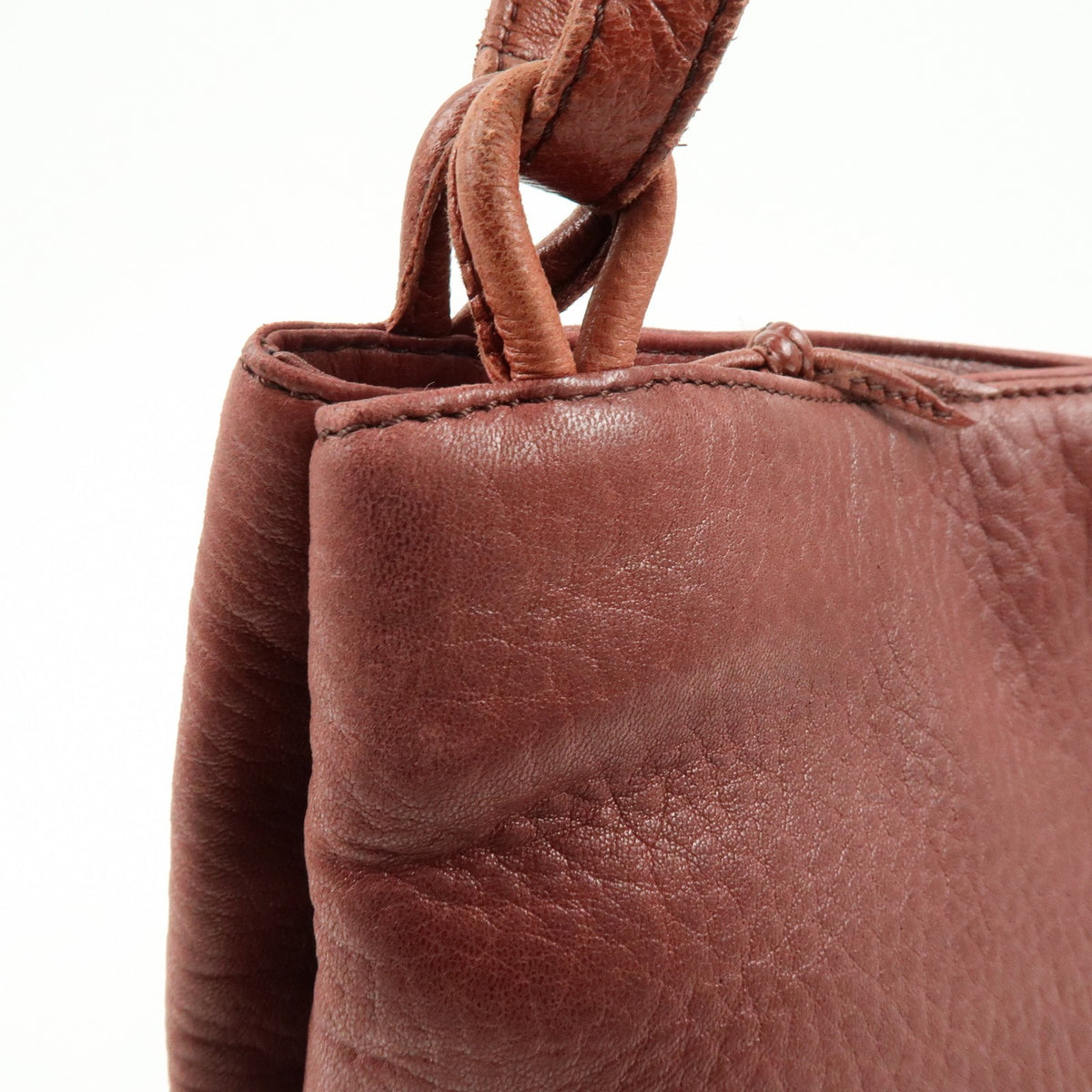 Loewe Anagram Leather Burgundy Leather Tote Bag Bag (Pre-Owned)
