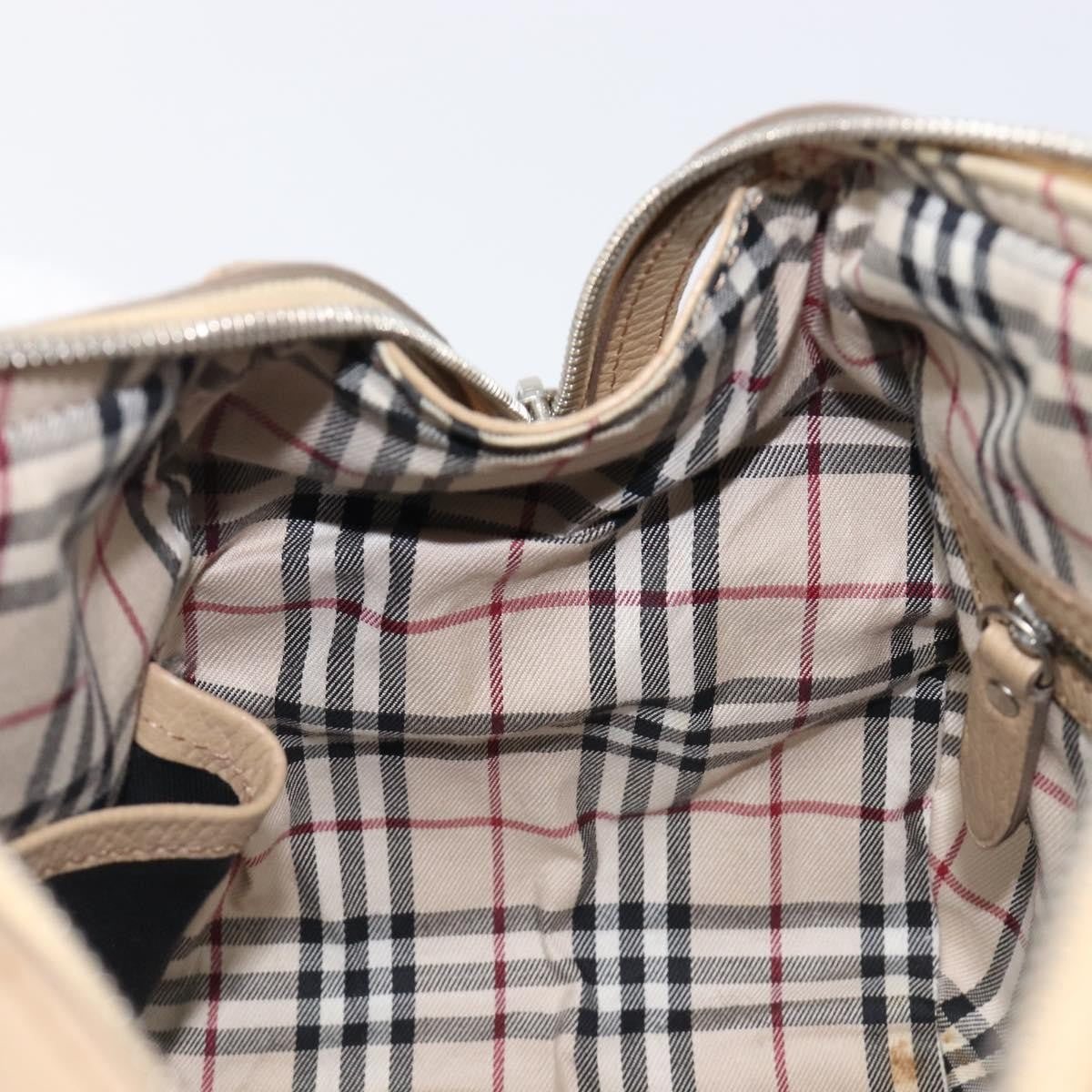 Burberry Belted Boston Leather Beige Leather Handbag (Pre-Owned)