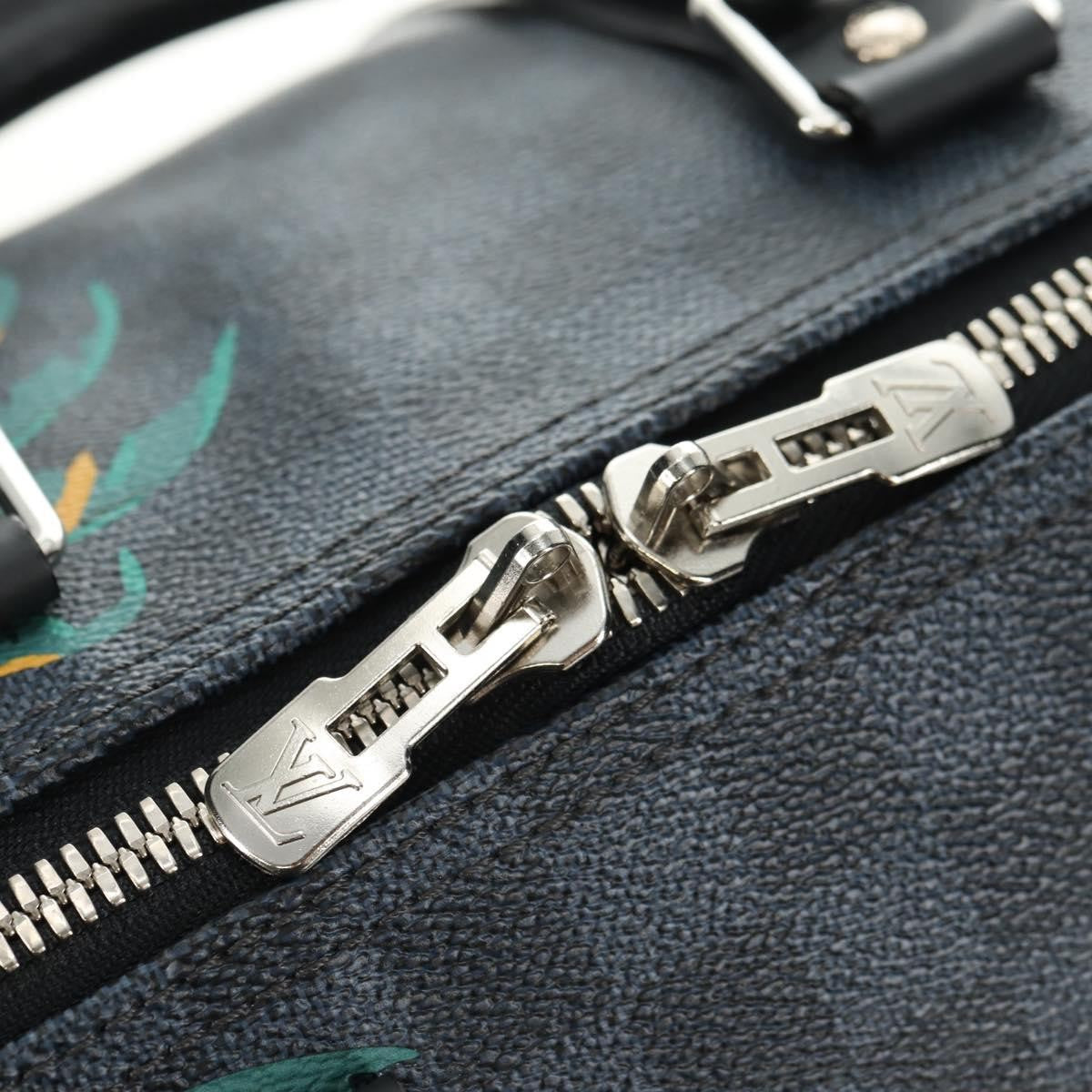 Louis Vuitton Keepall Bandouliere Limited Edition Damier Cobalt Jungle Blue Canvas Travel Bag Bag (Pre-Owned)